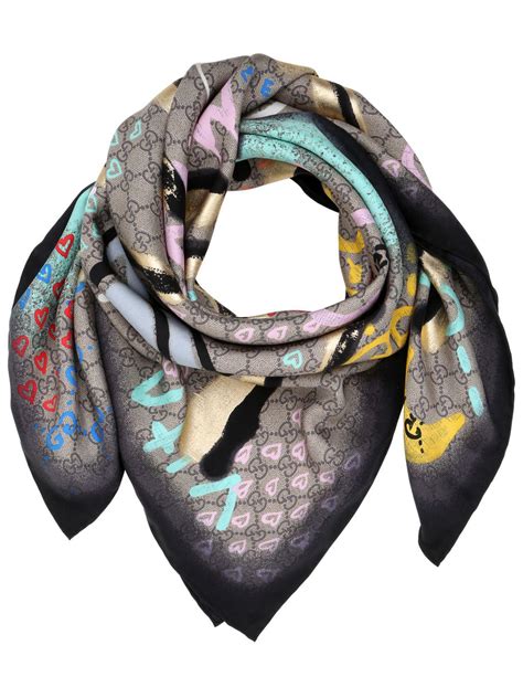 gucci ghost print scarf|More.